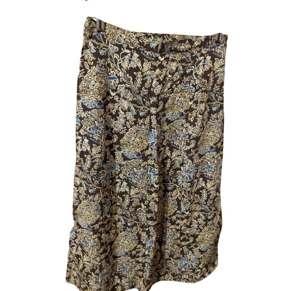 CJ Banks Skirt Size 8 A-line Blue Brown Modest Womens Christopher - Picture 1 of 4
